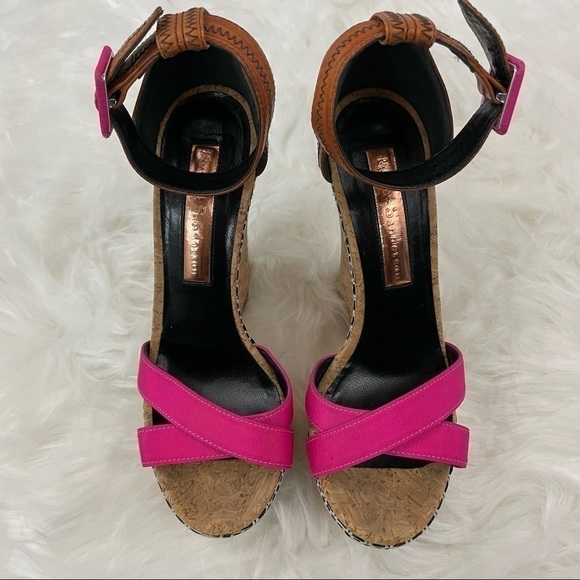 RUPERT Sanderson Nissa Peep Toe Wedge EU Size 36/ US Size 6 - Picture 2 of 12